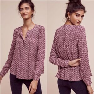 Anthropologie Maeve Orli Bibbed Button-Down Top